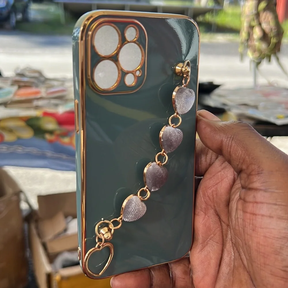 iPhone 12 Pro Max case with heart attachment
